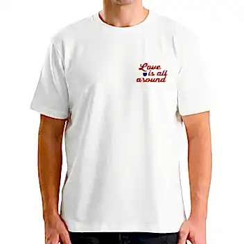 Love is All Around Baskılı Beyaz T-shirt