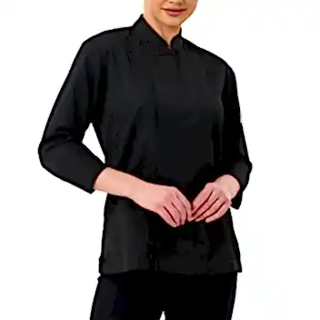 Siyah Gabardin Kadın Şef Ceketi