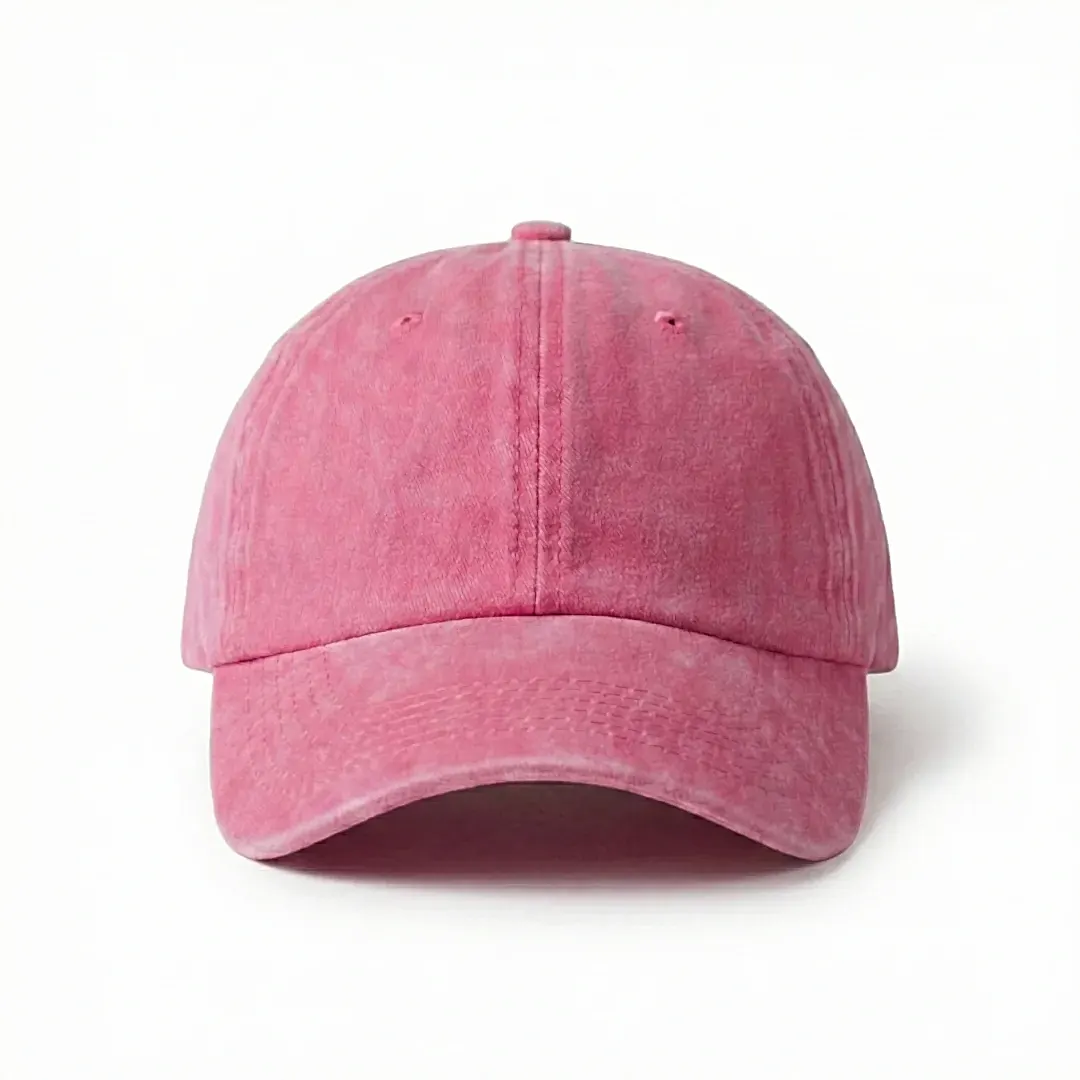 Koyu Pembe Yıkamalı Gabardin Şapka