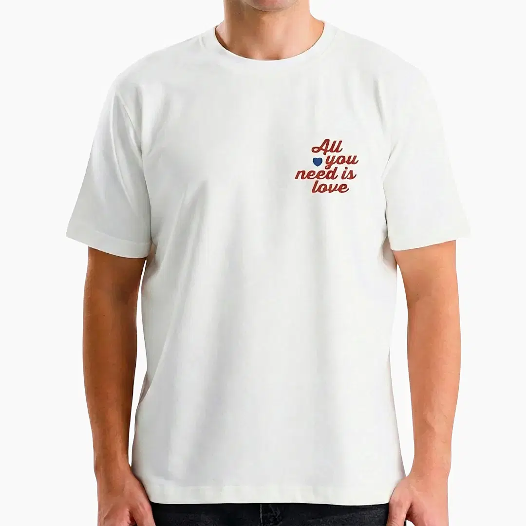 All You Need is Love Baskılı Beyaz T-shirt