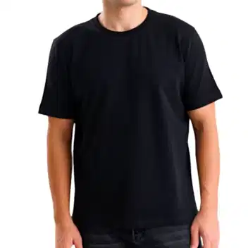 Siyah Bisiklet Yaka T-shirt