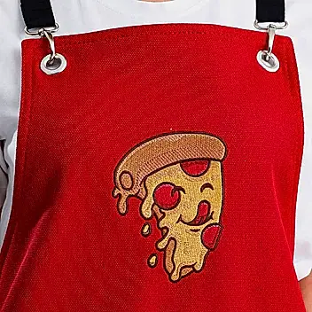 Hazır Nakışlı Önlükler - Pizza Kırmızı