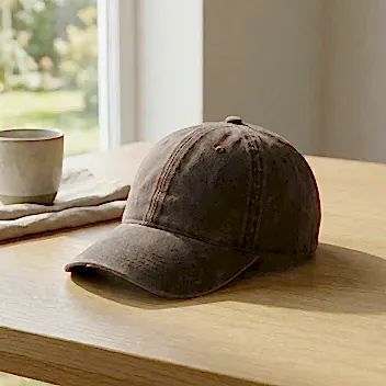 Kahverengi Yıkamalı Gabardin Şapka