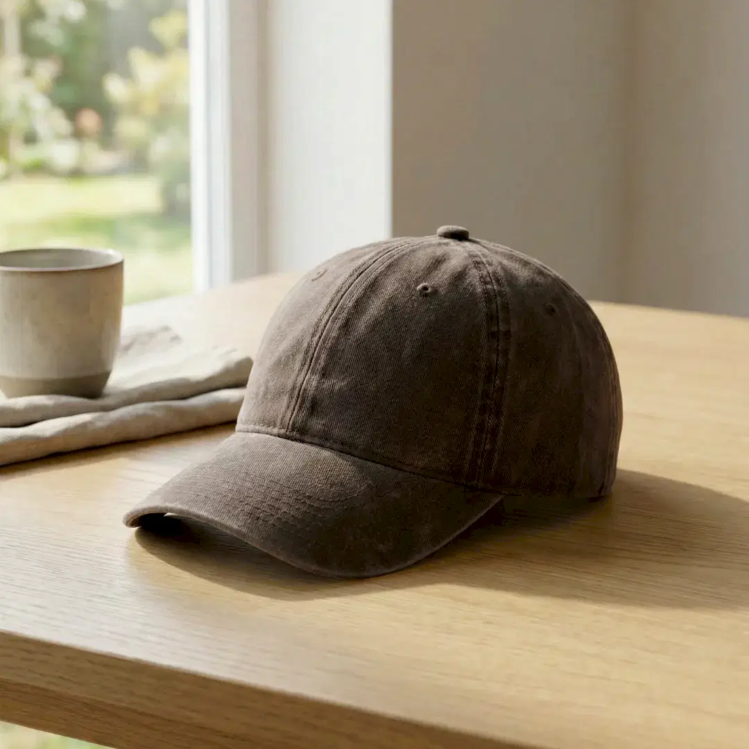 Kahverengi Yıkamalı Gabardin Şapka