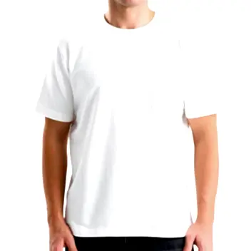 Beyaz Bisiklet Yaka T-shirt