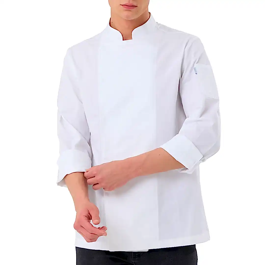 Beyaz Gabardin Erkek Şef Ceketi