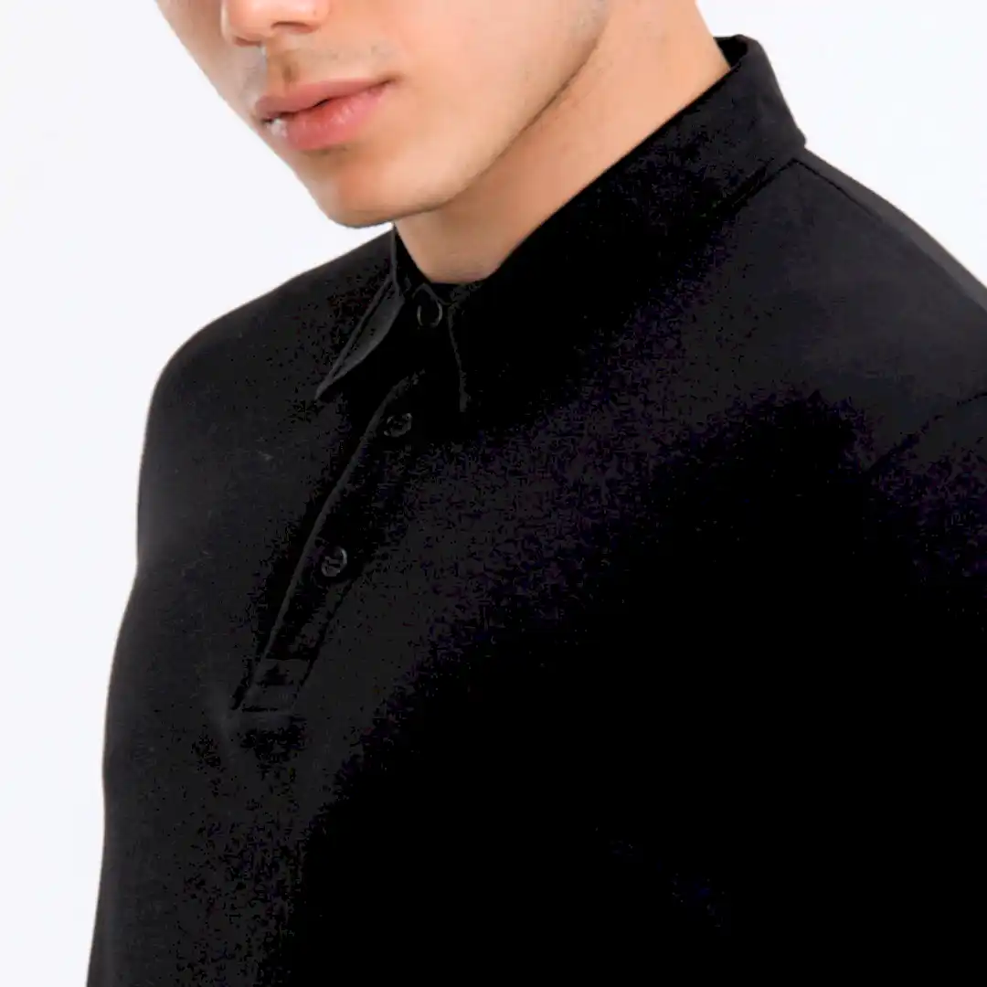 Siyah Polo Yaka T-shirt