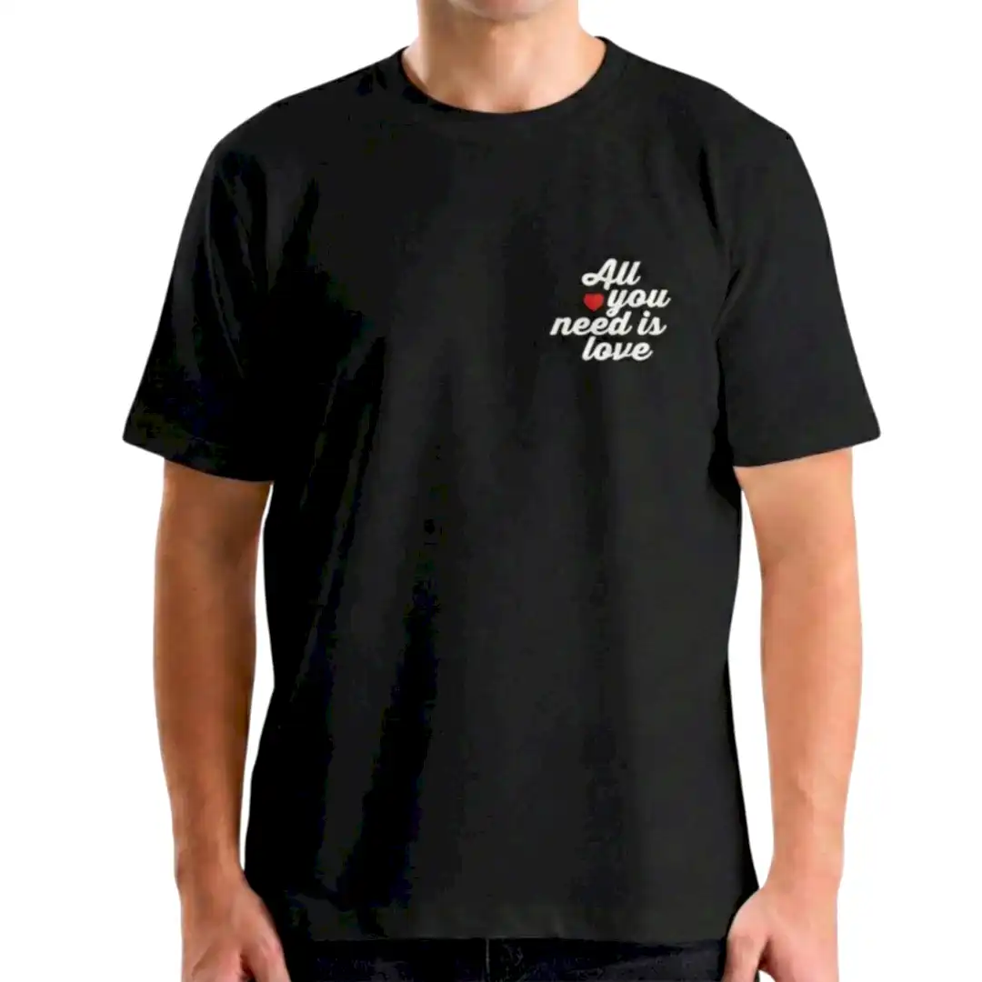 All You Need is Love Baskılı Siyah T-shirt