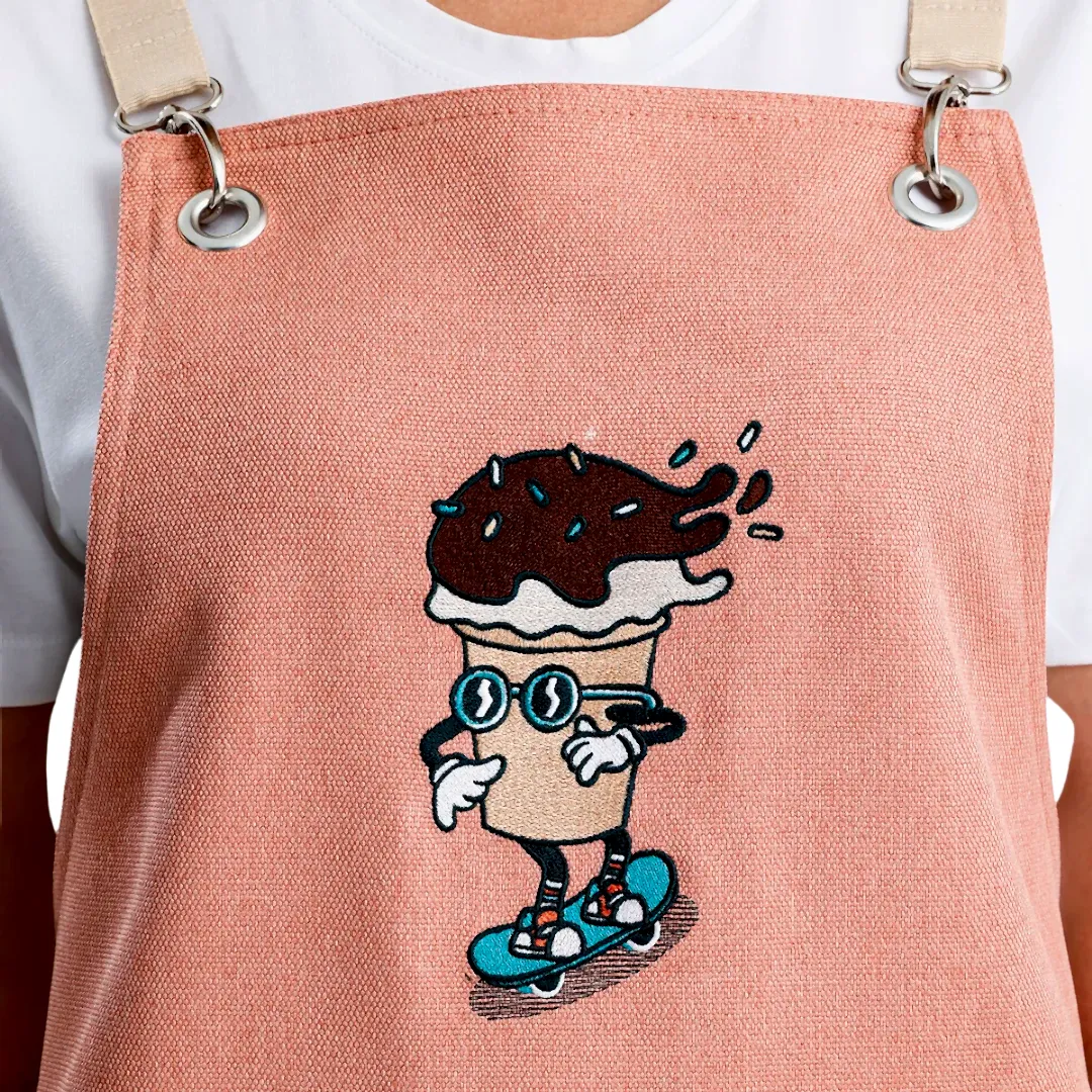 Hazır Nakışlı Önlükler - Dondurma Kırmızıbej