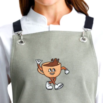 Hazır Nakışlı Önlükler - Life Begins After Coffee Adaçayı Yeşili