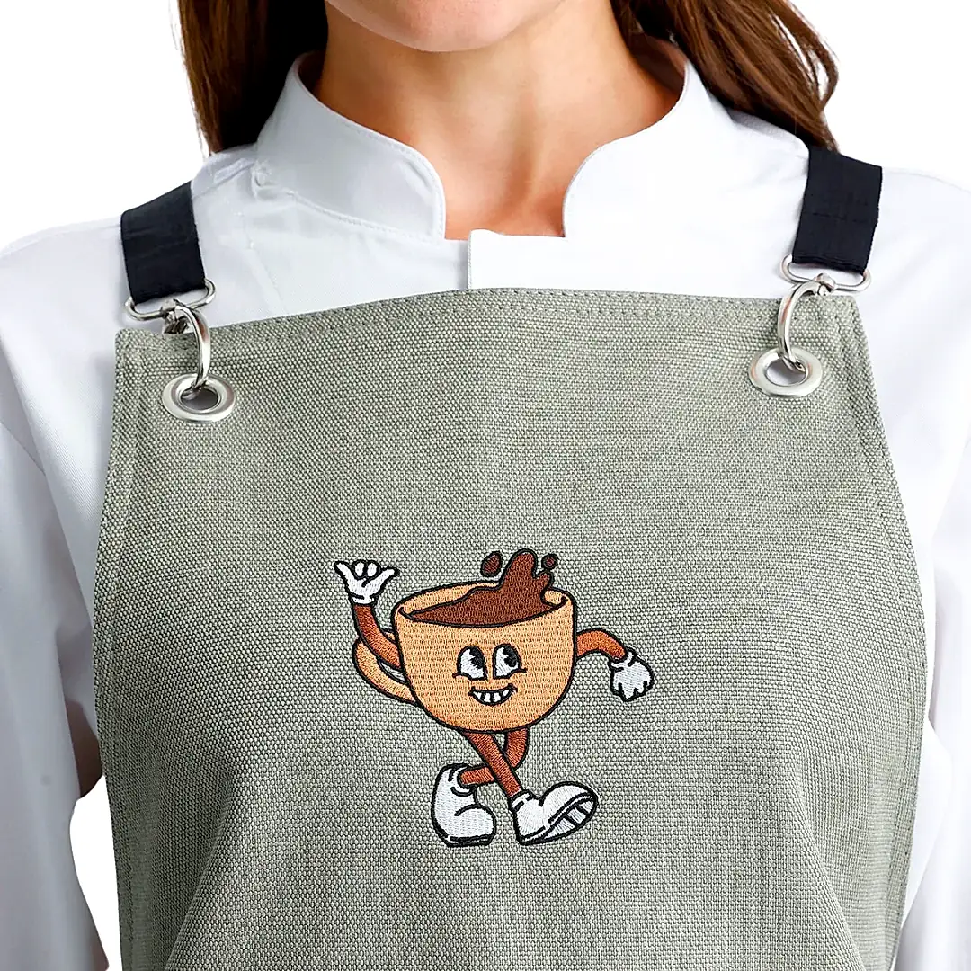 Hazır Nakışlı Önlükler - Life Begins After Coffee Adaçayı Yeşili