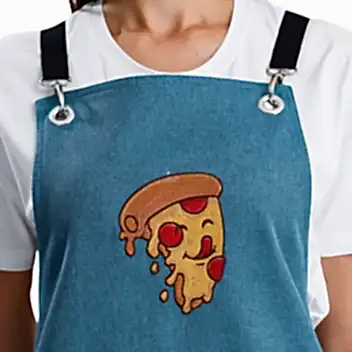 Hazır Nakışlı Önlükler - Pizza Mavi