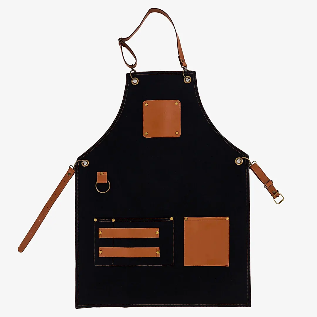 Madrid Önlük - Siyah Kot (Denim)