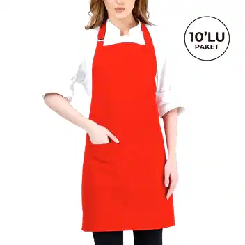 Alpaka Önlük - Kırmızı (10'lu Paket)