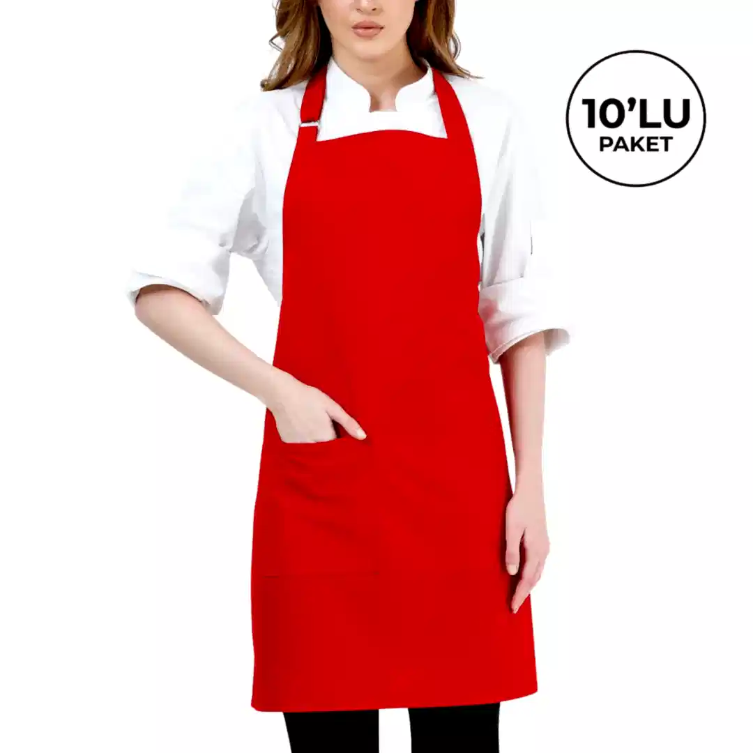 Alpaka Önlük - Kırmızı (10'lu Paket)