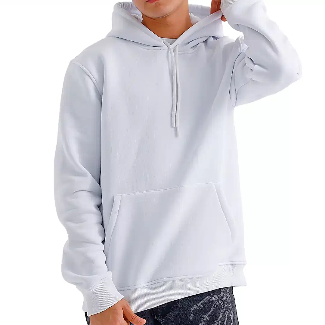 Beyaz Kapüşonlu Sweatshirt