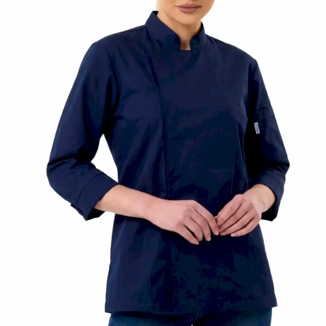 Lacivert Gabardin Kadın Şef Ceketi