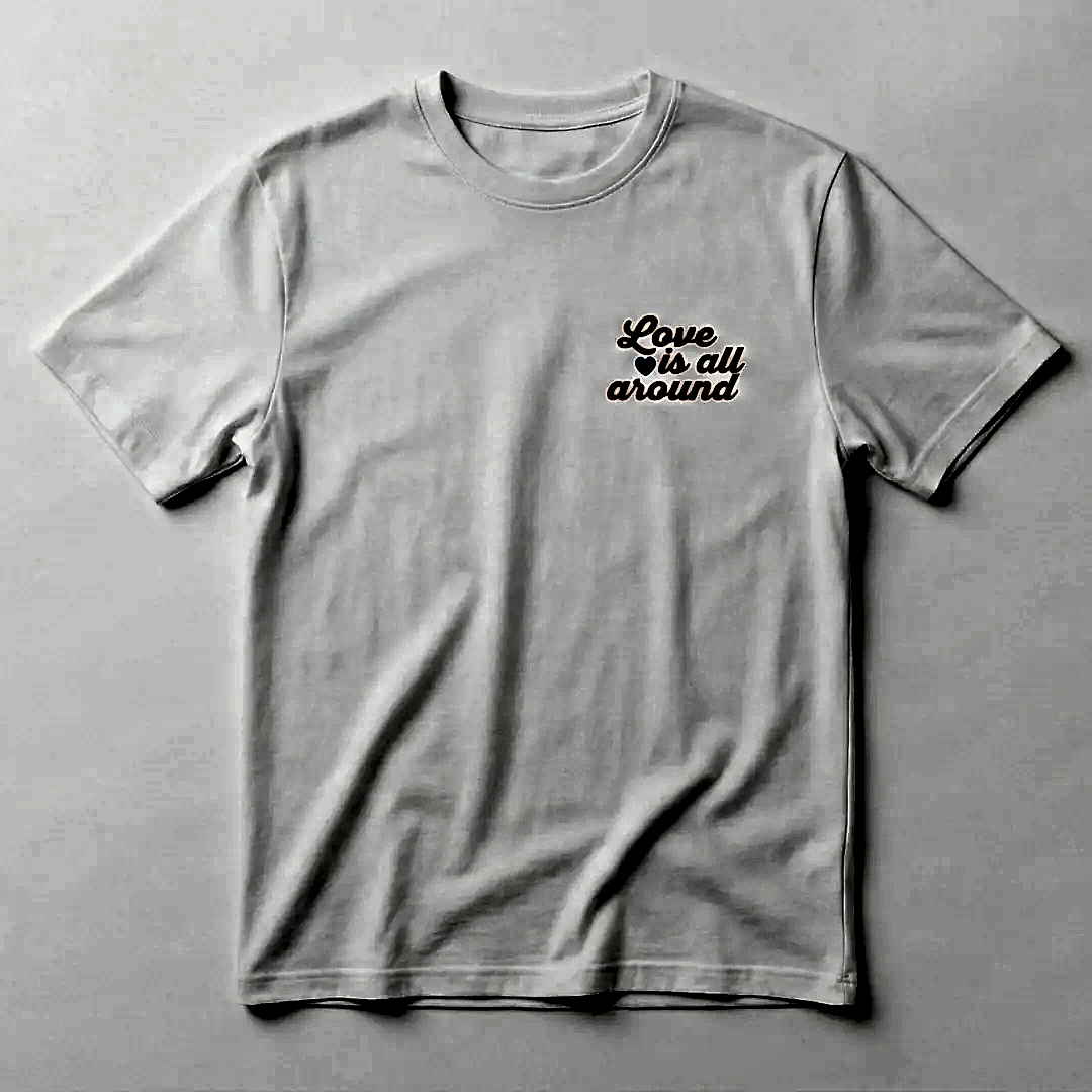 Love is All Around Baskılı Beyaz T-shirt