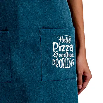 Hazır Nakışlı Önlükler - Pizza Mavi