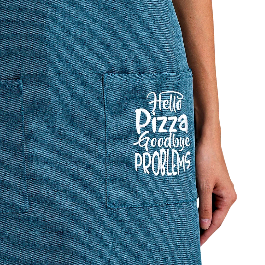 Hazır Nakışlı Önlükler - Pizza Mavi