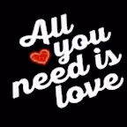All You Need is Love Baskılı Siyah T-shirt