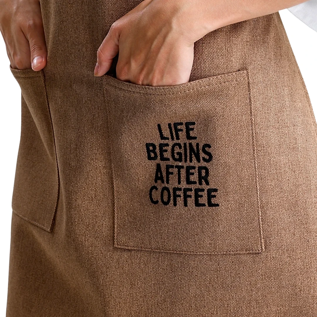 Hazır Nakışlı Önlükler - Life Begins After Coffee Sele