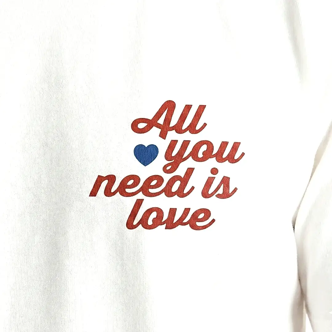 All You Need is Love Baskılı Beyaz T-shirt