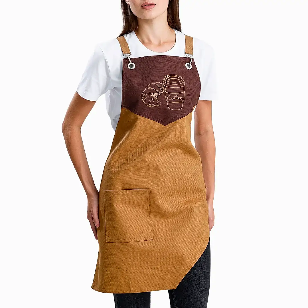Hazır Nakışlı Önlükler - Kahve Kruvasan