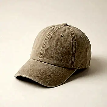 Bej Yıkamalı Gabardin Şapka