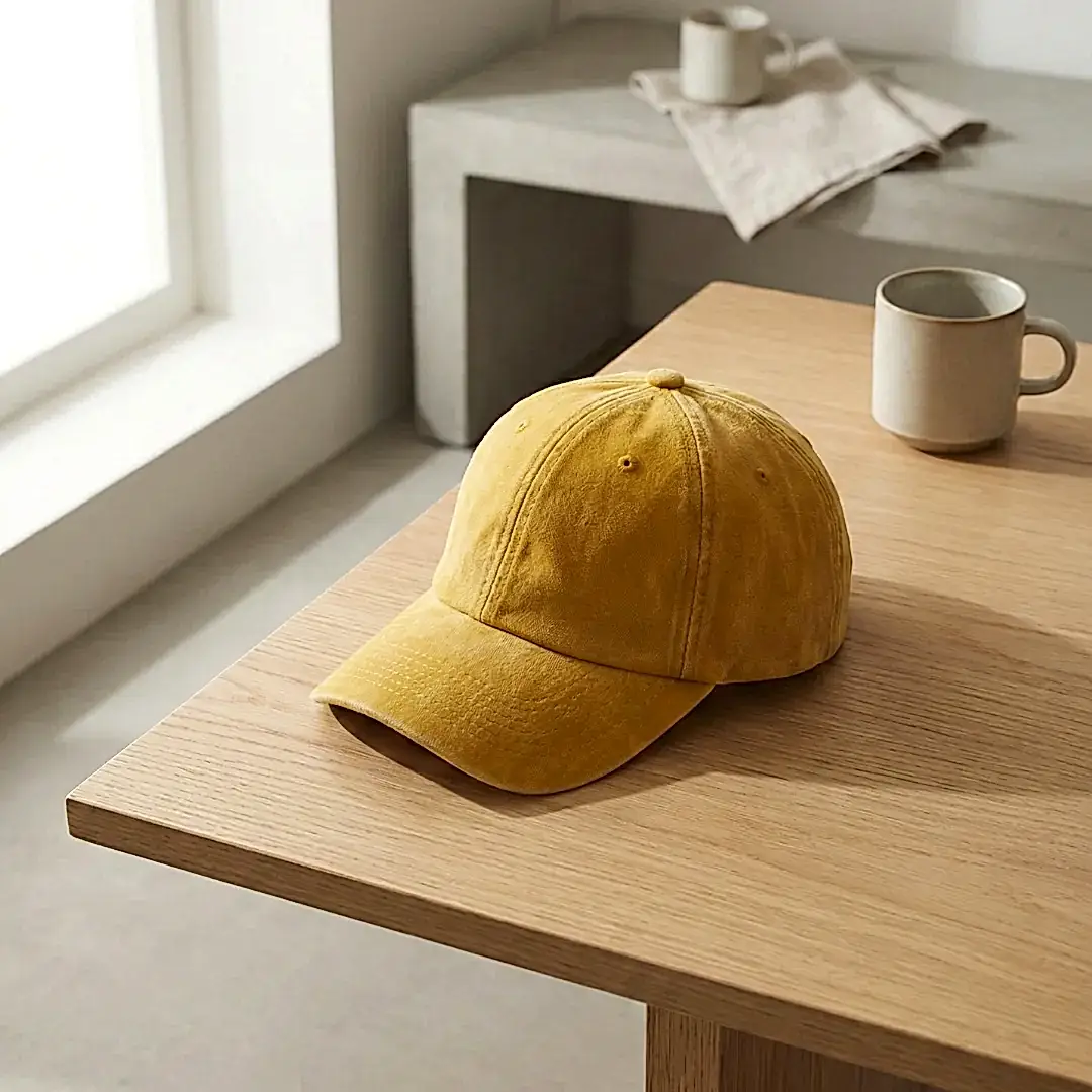 Sarı Yıkamalı Gabardin Şapka