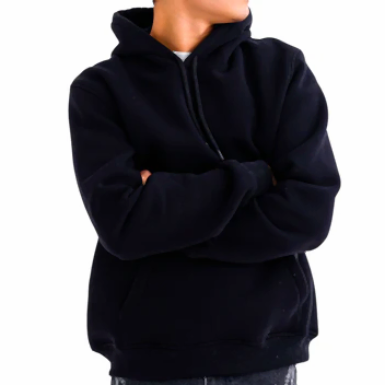 Siyah Kapüşonlu Sweatshirt