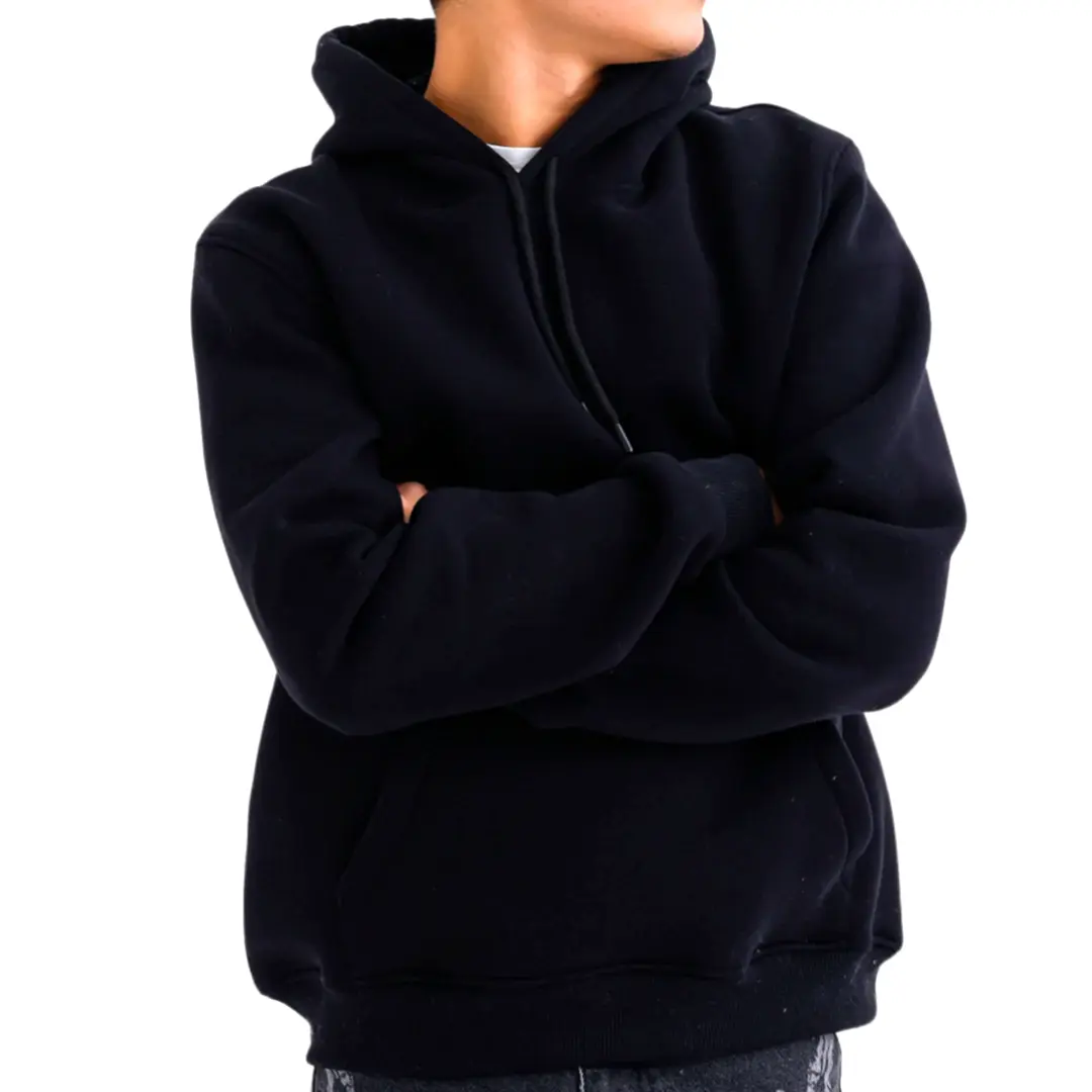 Siyah Kapüşonlu Sweatshirt