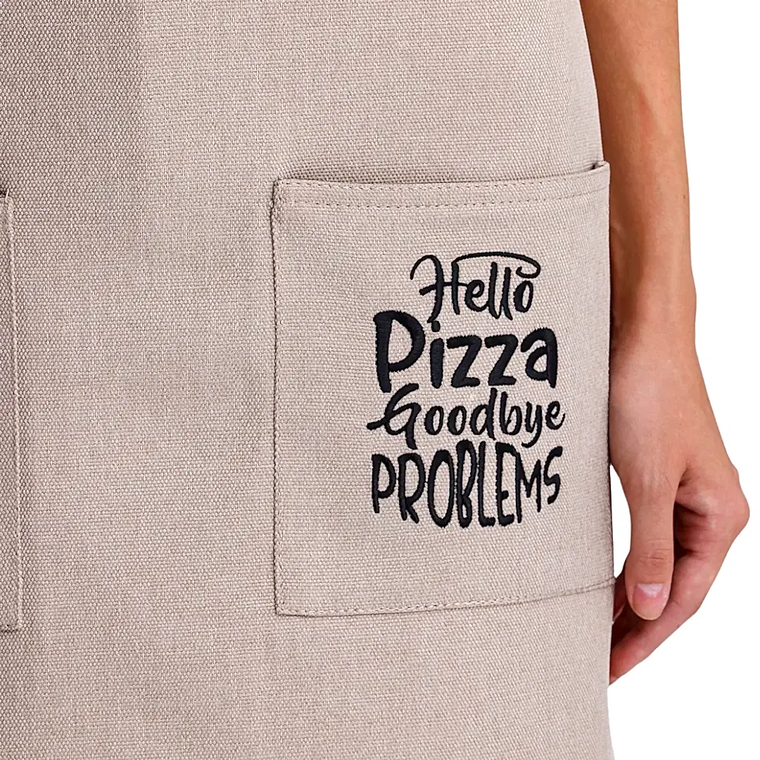 Hazır Nakışlı Önlükler - Pizza Kum Beji