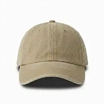 Bej Yıkamalı Gabardin Şapka