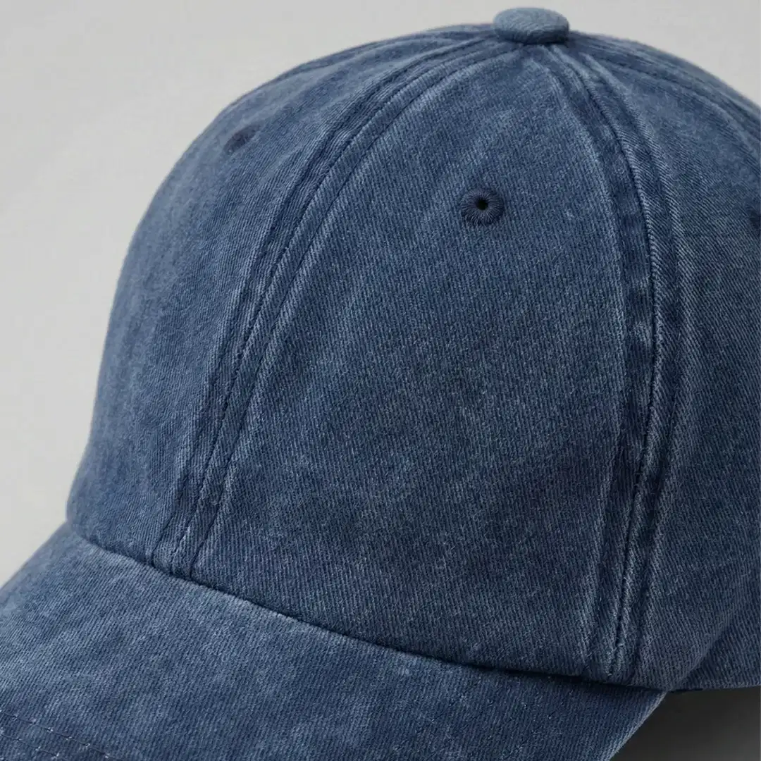 Koyu Mavi Yıkamalı Gabardin Şapka
