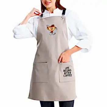 Hazır Nakışlı Önlükler - Life Begins After Coffee Kum Beji