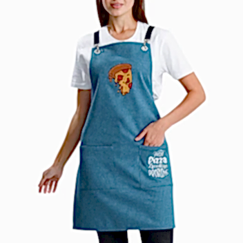 Hazır Nakışlı Önlükler - Pizza Mavi