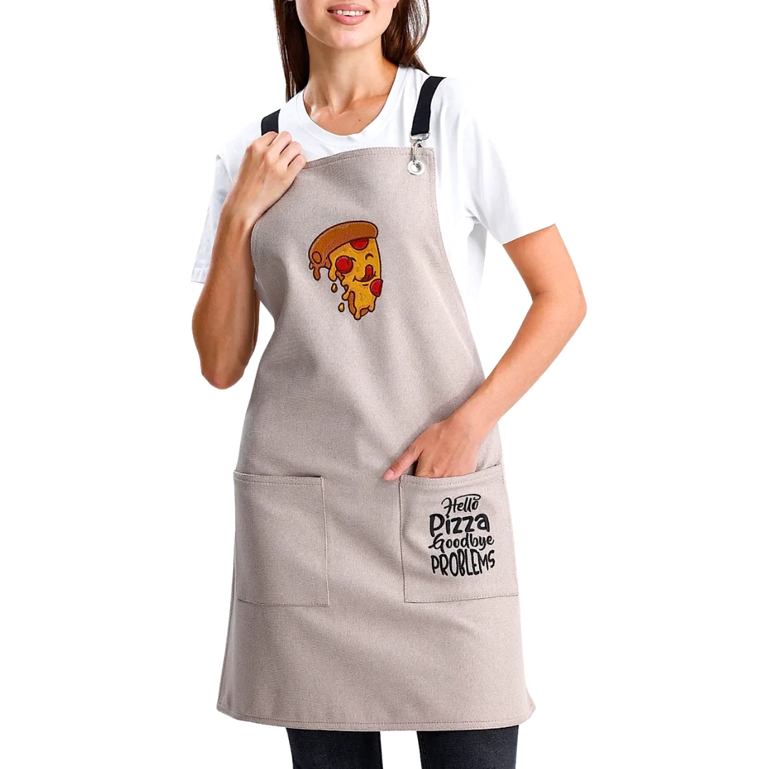 Hazır Nakışlı Önlükler - Pizza Kum Beji