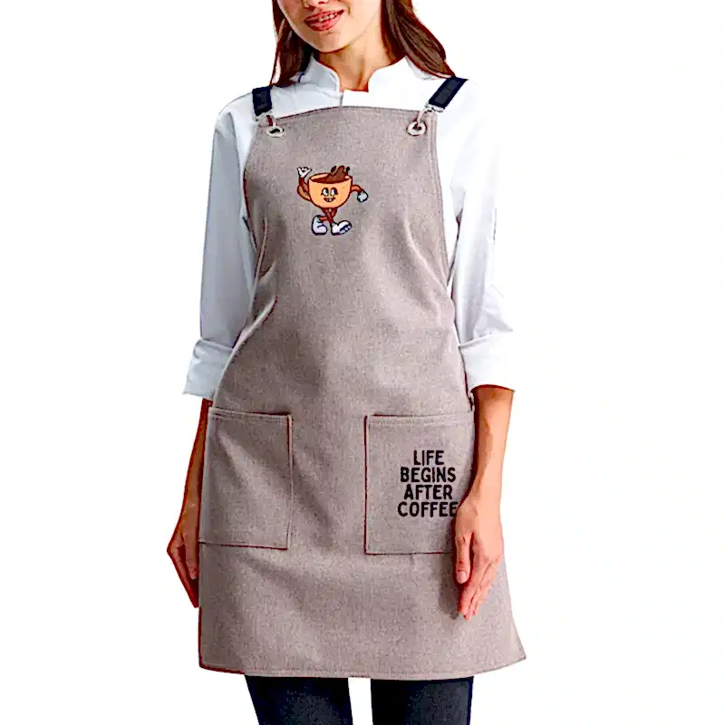 Hazır Nakışlı Önlükler - Life Begins After Coffee Taş