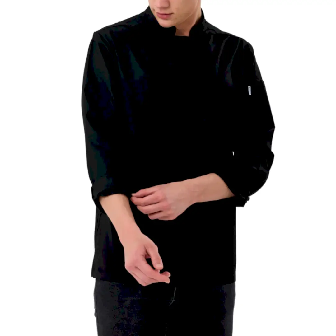 Siyah Gabardin Erkek Şef Ceketi