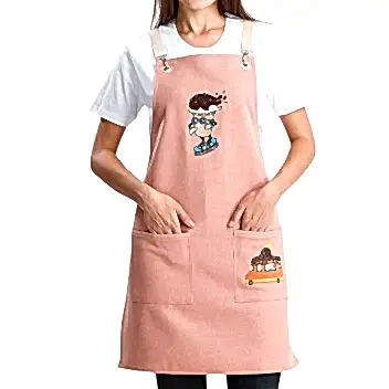 Hazır Nakışlı Önlükler - Dondurma Kırmızıbej