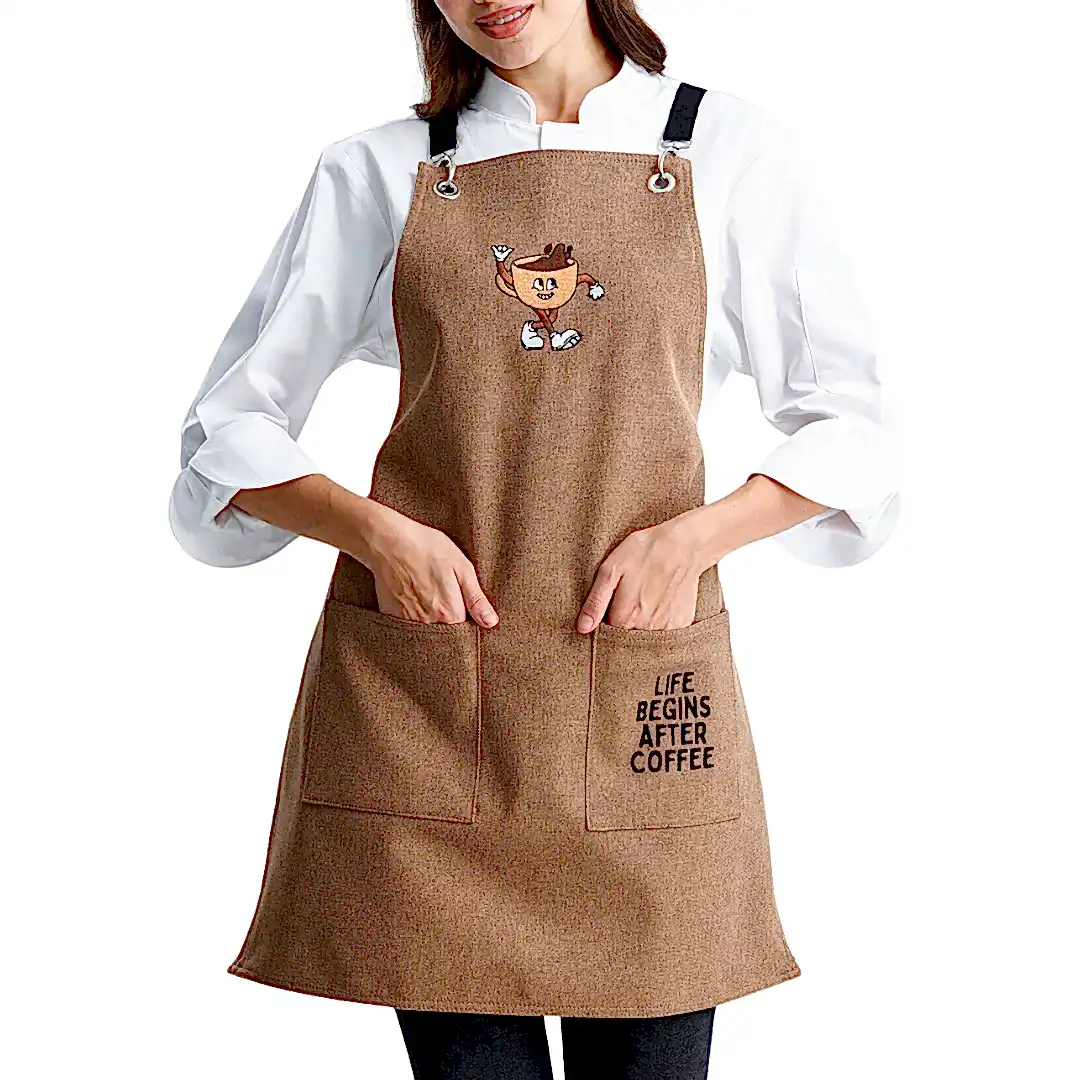 Hazır Nakışlı Önlükler - Life Begins After Coffee Sele