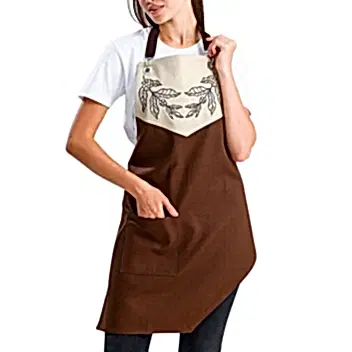Hazır Nakışlı Önlükler - Kahve Yaprakları Kahverengi