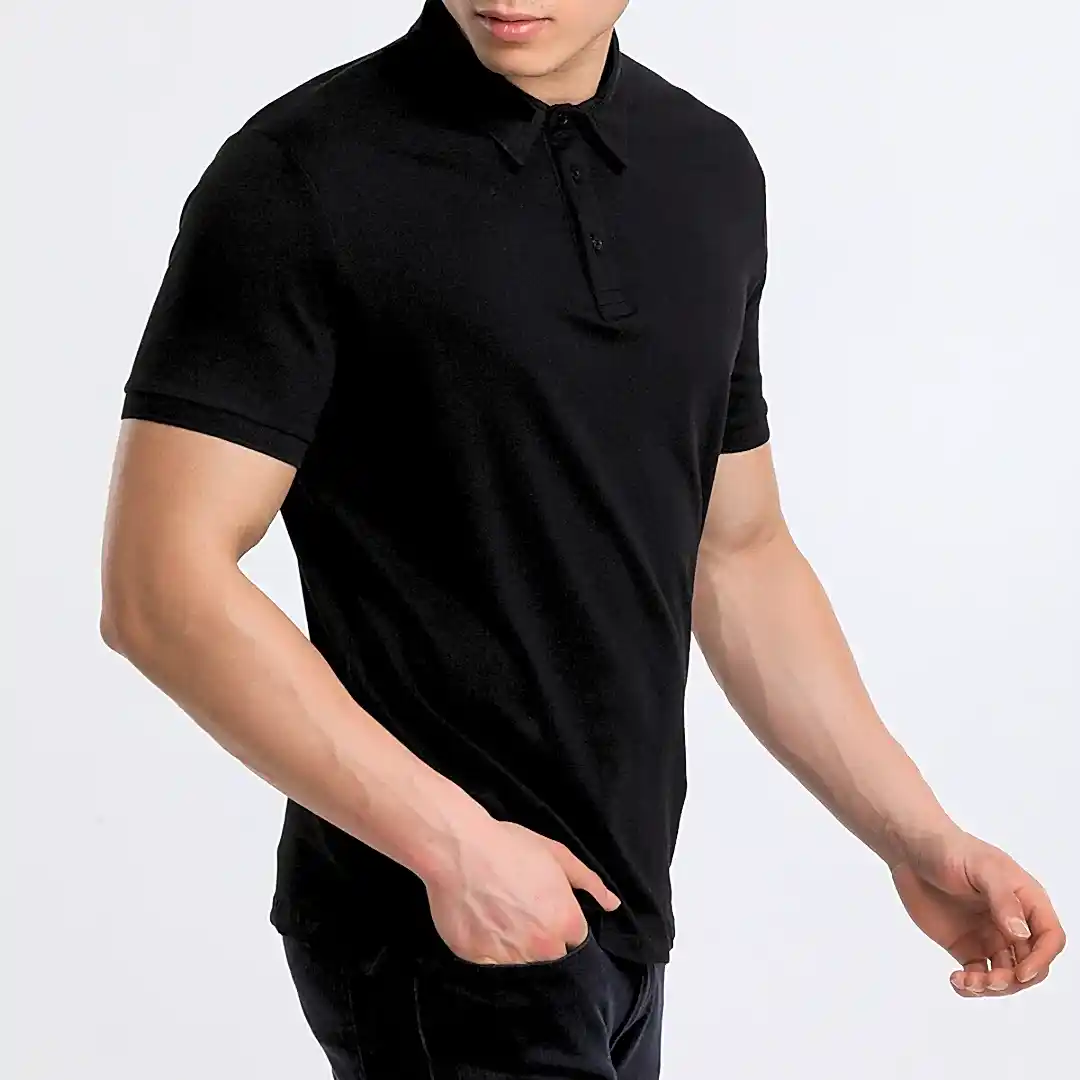Siyah Polo Yaka T-shirt