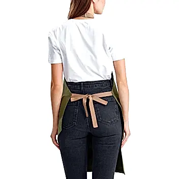 Hazır Nakışlı Önlükler - Kahve Yaprakları Zeytin Yeşili