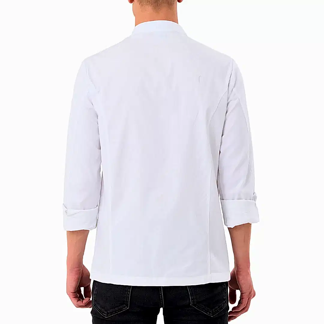 Beyaz Gabardin Erkek Şef Ceketi
