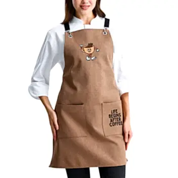 Hazır Nakışlı Önlükler - Life Begins After Coffee Sele