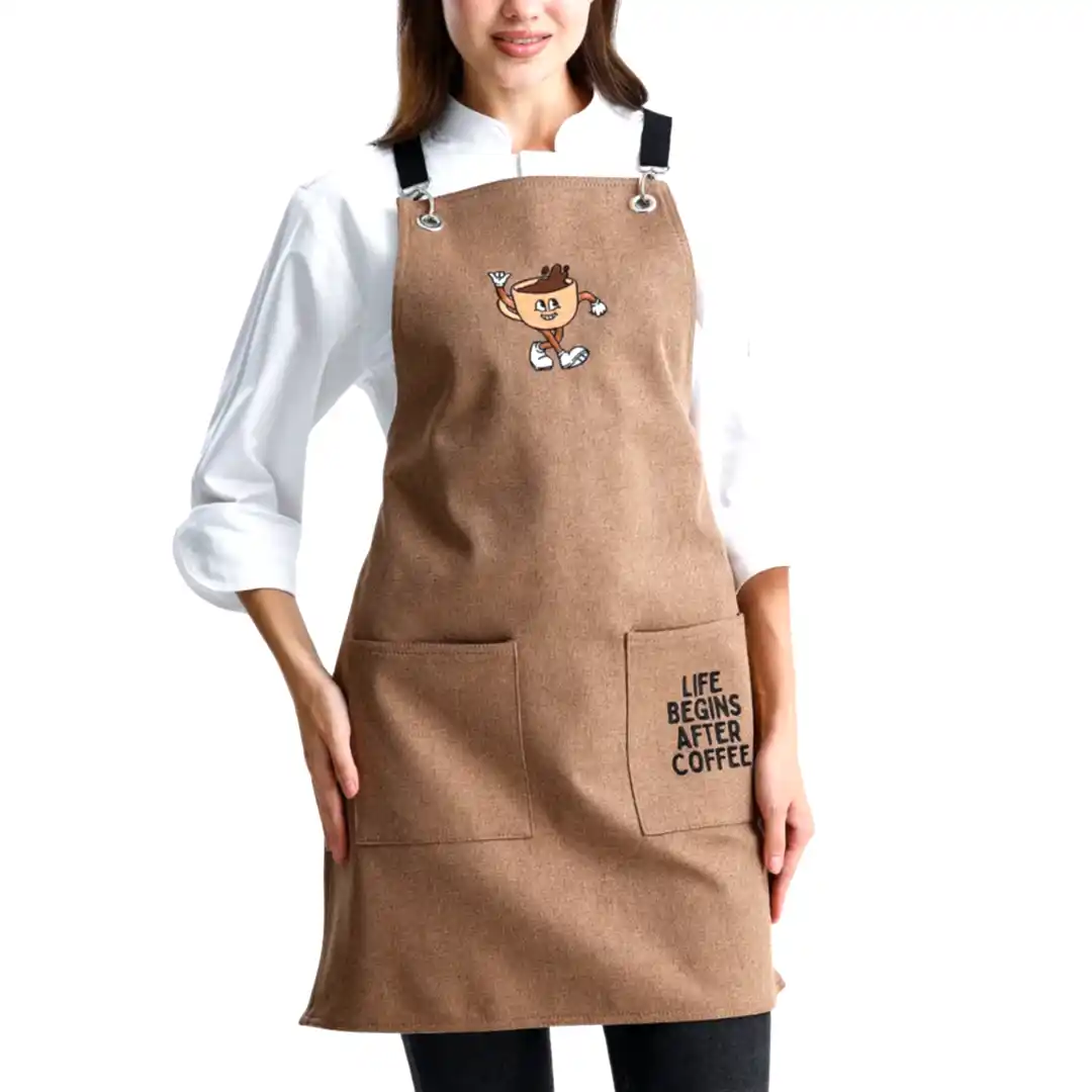 Hazır Nakışlı Önlükler - Life Begins After Coffee Sele