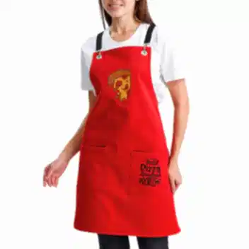 Hazır Nakışlı Önlükler - Pizza Kırmızı