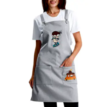 Hazır Nakışlı Önlükler - Dondurma Gümüş Gri